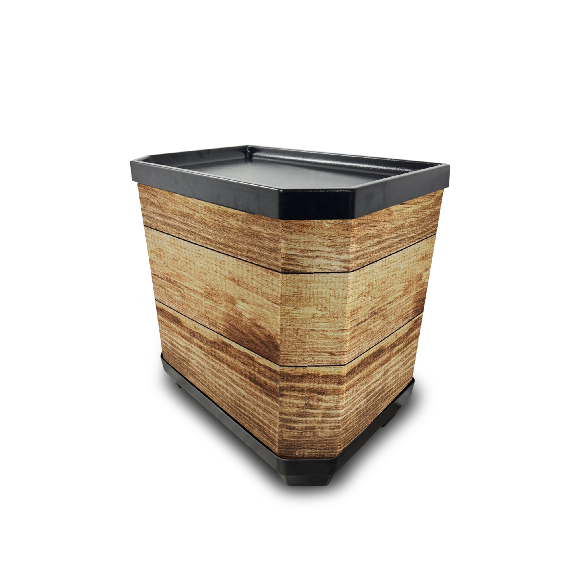 Half Wood Grain Plastic Bin