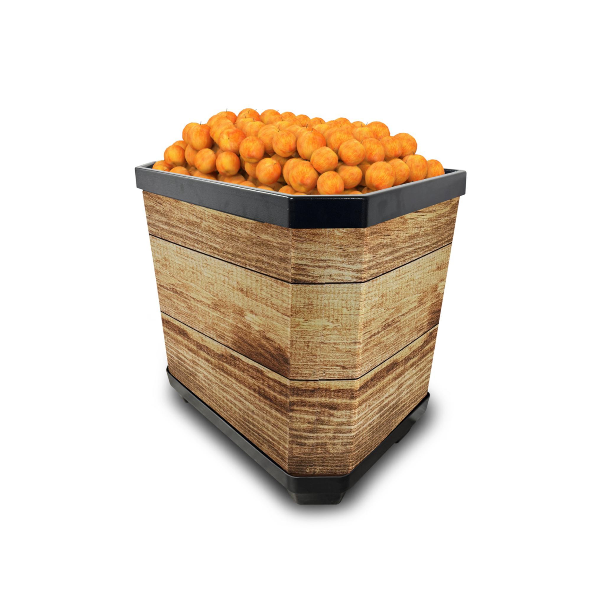 Half Wood Grain Plastic Bin