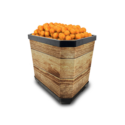Half Wood Grain Plastic Bin