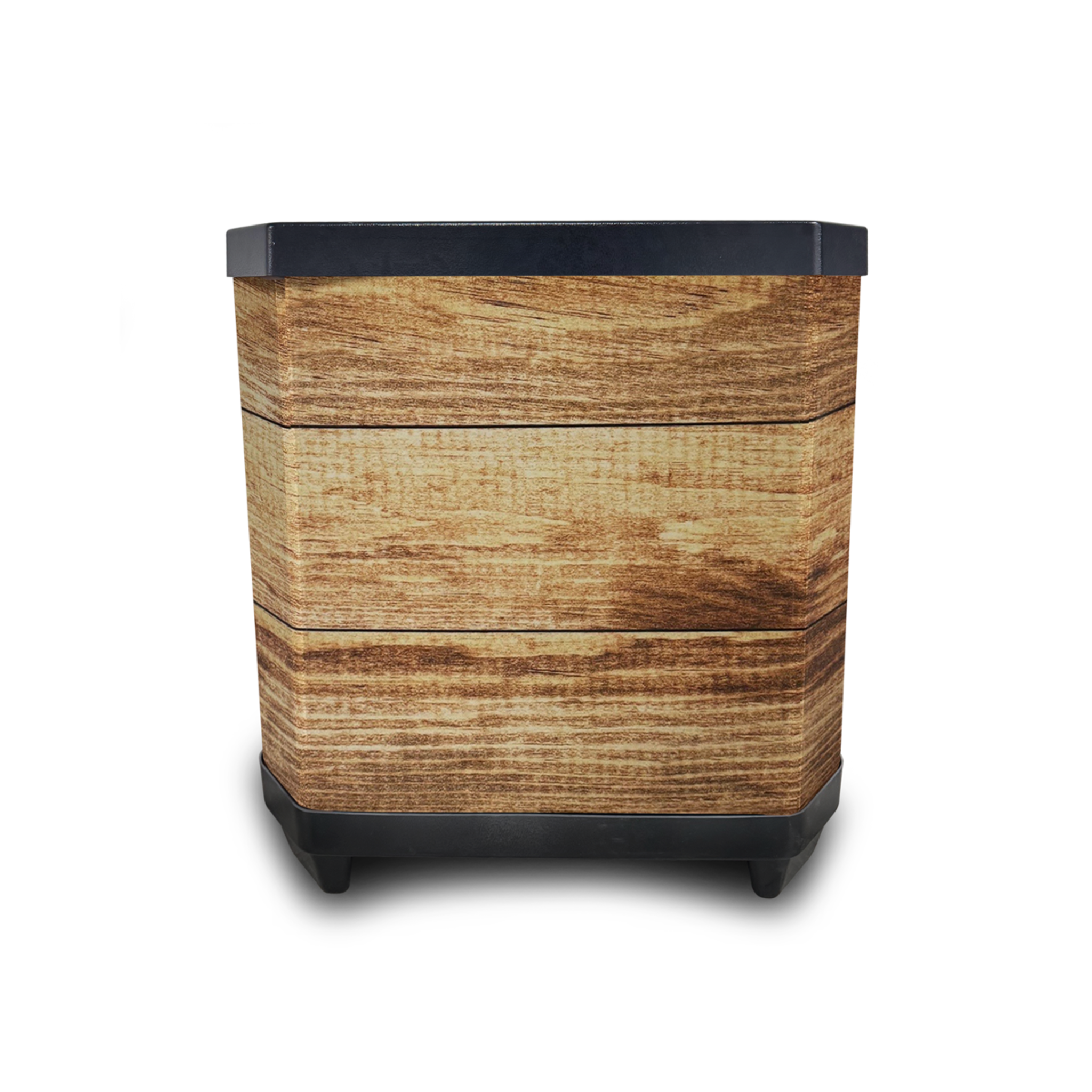 Half Wood Grain Plastic Bin
