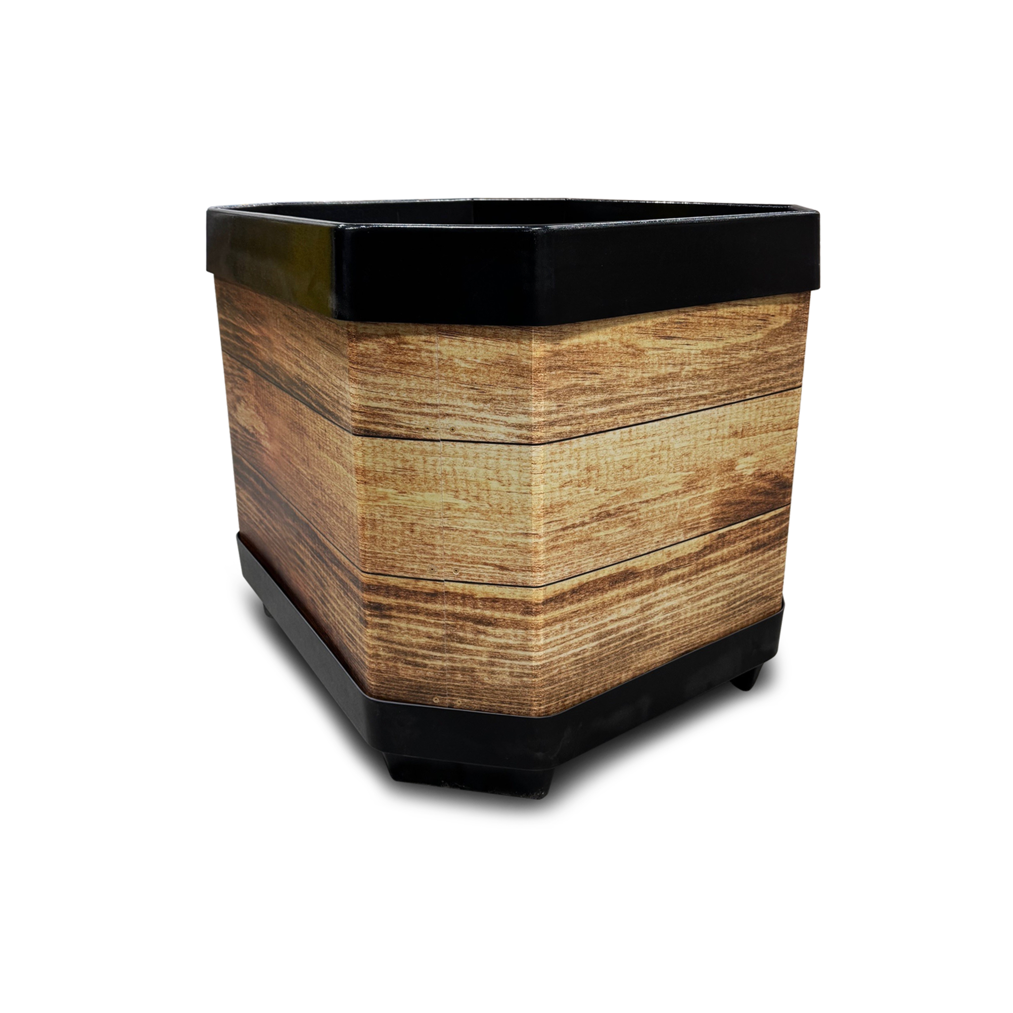 Octo Wood Grain Plastic Bin