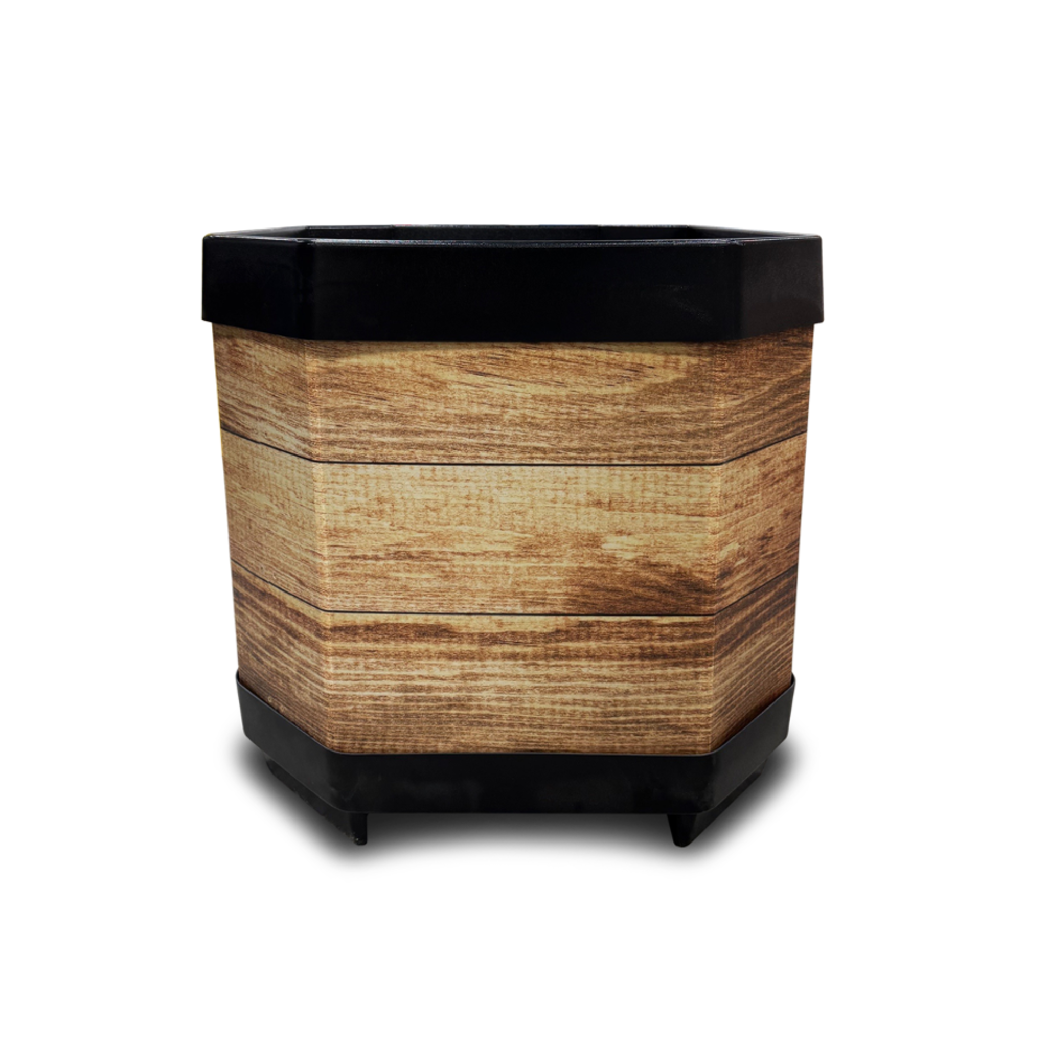 Octo Wood Grain Plastic Bin